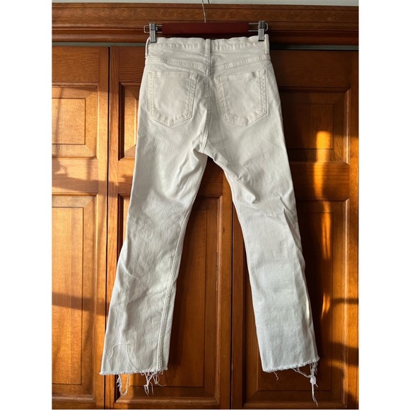 Everlane Women's High Rise Kick Crop Jeans Raw Hem Denim White Size 25R - Picture 7 of 11